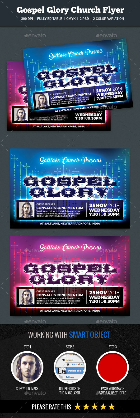 Gospel Glory Church Flyer - Church Flyers