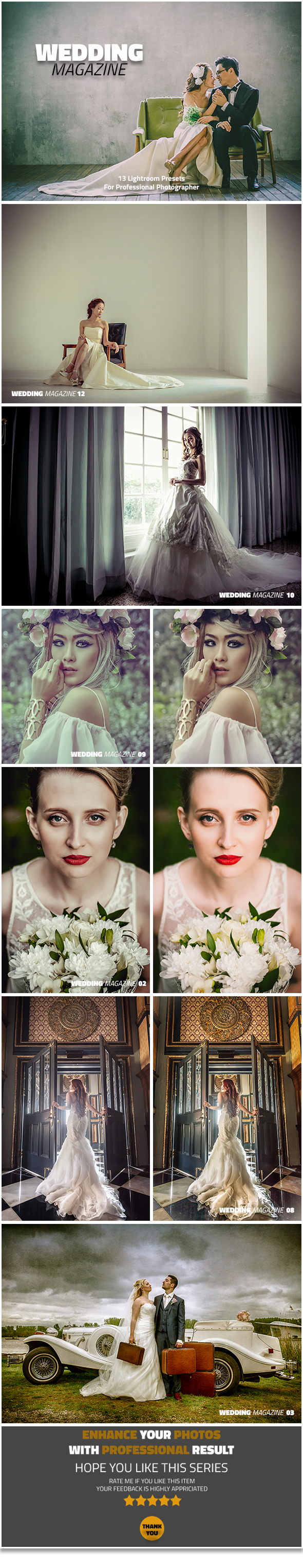13 Wedding Magazine Lightroom presets - Lightroom Presets Add-ons
