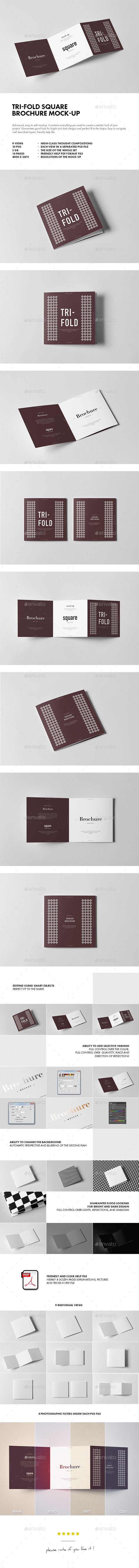 Tri-Fold Square Brochure Mock-up 2 - Brochures Print