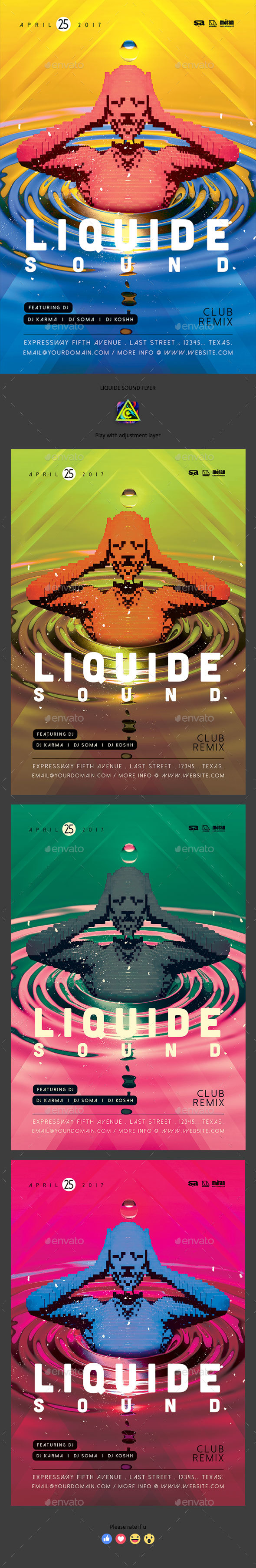 Liquide Sound Flyer - Clubs & Parties Events