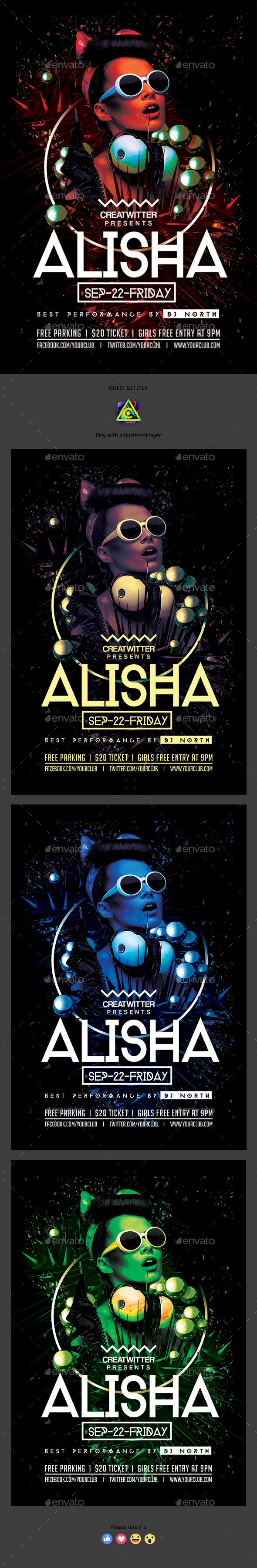 Guest DJ Flyer - Clubs & Parties Events