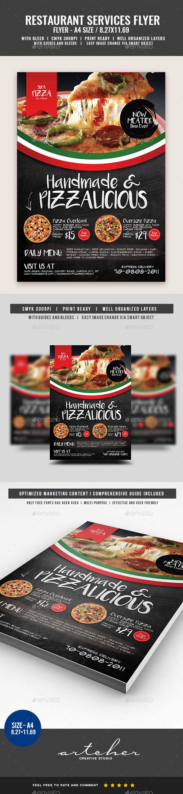 Pizza and Pasta Restaurant Flyer