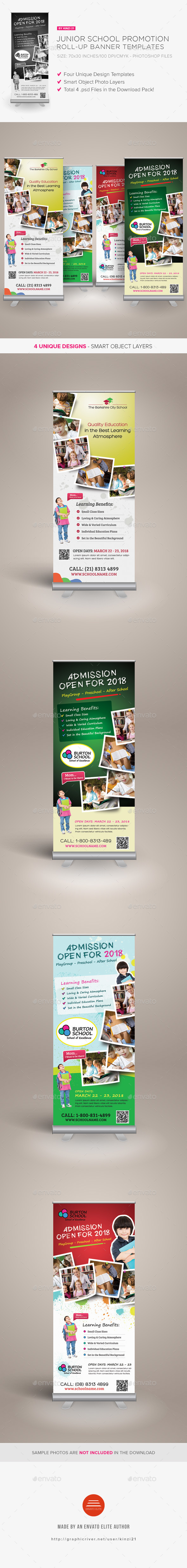 Junior School Promotion Roll-up Banners - Signage Print Templates