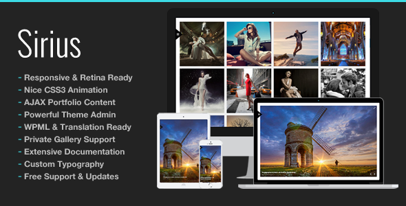 Sirius Responsive Portfolio Photography Theme - Photography Creative