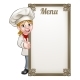 Cartoon Woman Chef Menu, Vectors | GraphicRiver