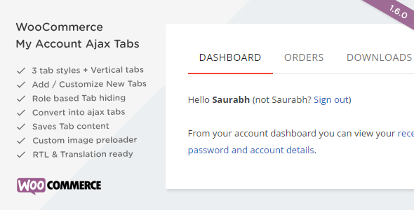 SS WooCommerce Myaccount Ajax Tabs - CodeCanyon Item for Sale