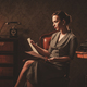 Beautiful woman reading in retro interior - PhotoDune Item for Sale