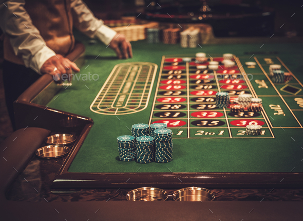 Gambling table in luxury casino - Stock Photo - Images