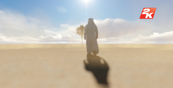 Walking Arab on Desert