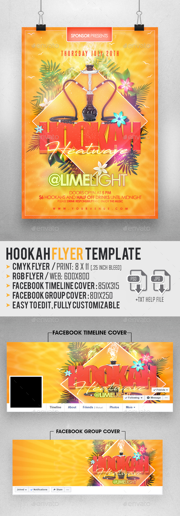 Hookah Flyer Template - Clubs & Parties Events