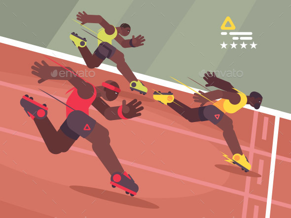 Athletics Competition Sprint - People Characters