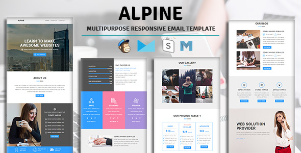 Alpine - Email Template Multipurpose Responsive with Stampready Builder Access