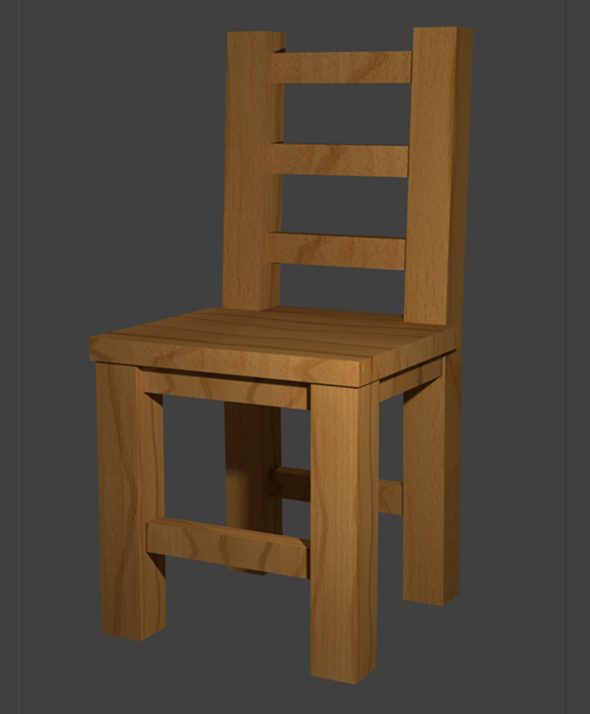Low-Poly Wooden Chair - 3Docean 20020106
