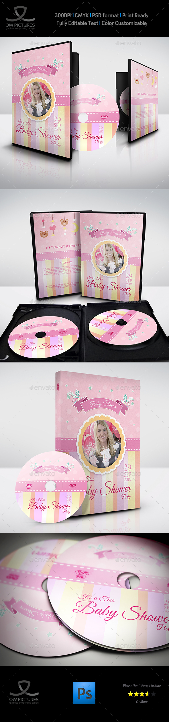 Baby Shower Party DVD Template Vol.8 - CD & DVD Artwork Print Templates