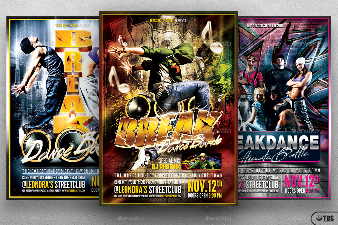 Break Dance Battle Flyer Bundle, Print Templates | GraphicRiver