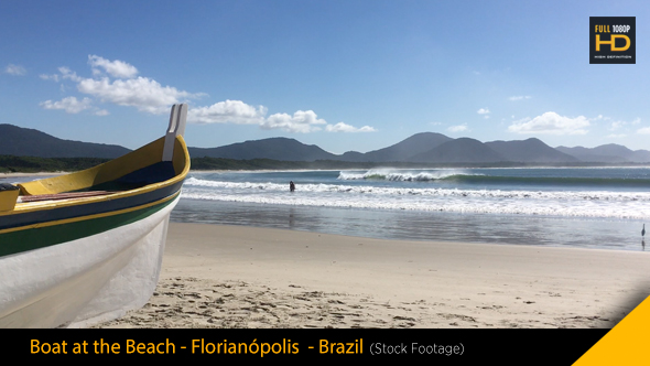 Lonely Boat at Brazil Florianopolis South America