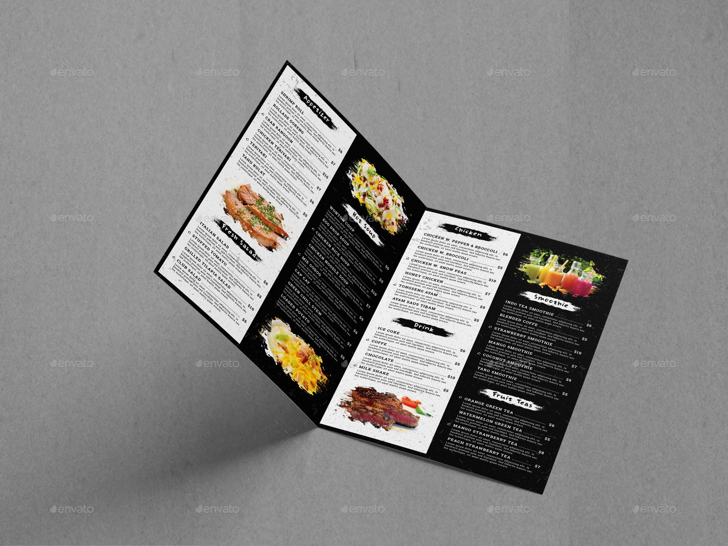 BiFold Food Menu Brochure Template by Geelator  GraphicRiver Regarding Bi Fold Menu Template