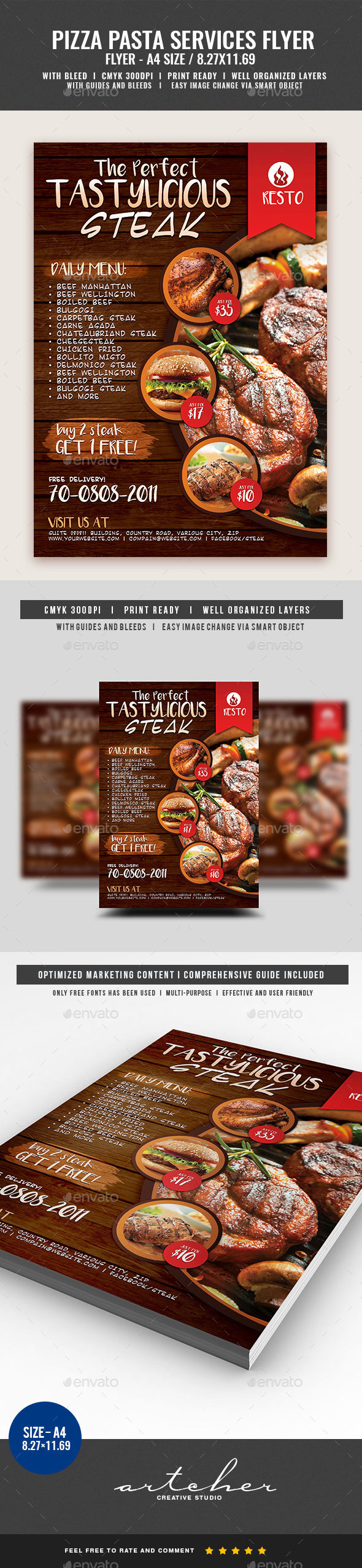 Restaurant Fast Food Steak Flyer