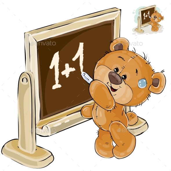 Vector Illustration of a Brown Teddy Bear - Animals Characters