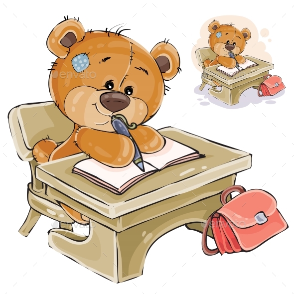 Vector Illustration of a Brown Teddy Bear - Animals Characters