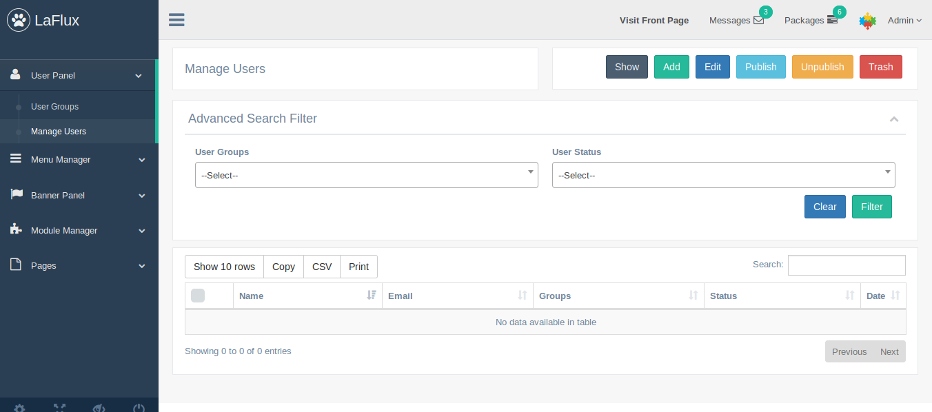 Laravel 5.4+ Admin Dashboard and Template by  