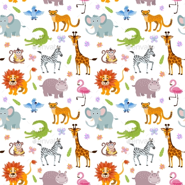 Children Seamless Vector Wallpaper - Backgrounds Decorative