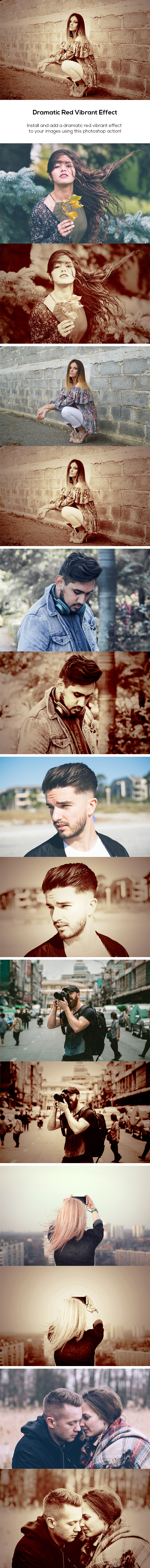 Dramatic Red Vibrant Effect - Photo Effects Actions