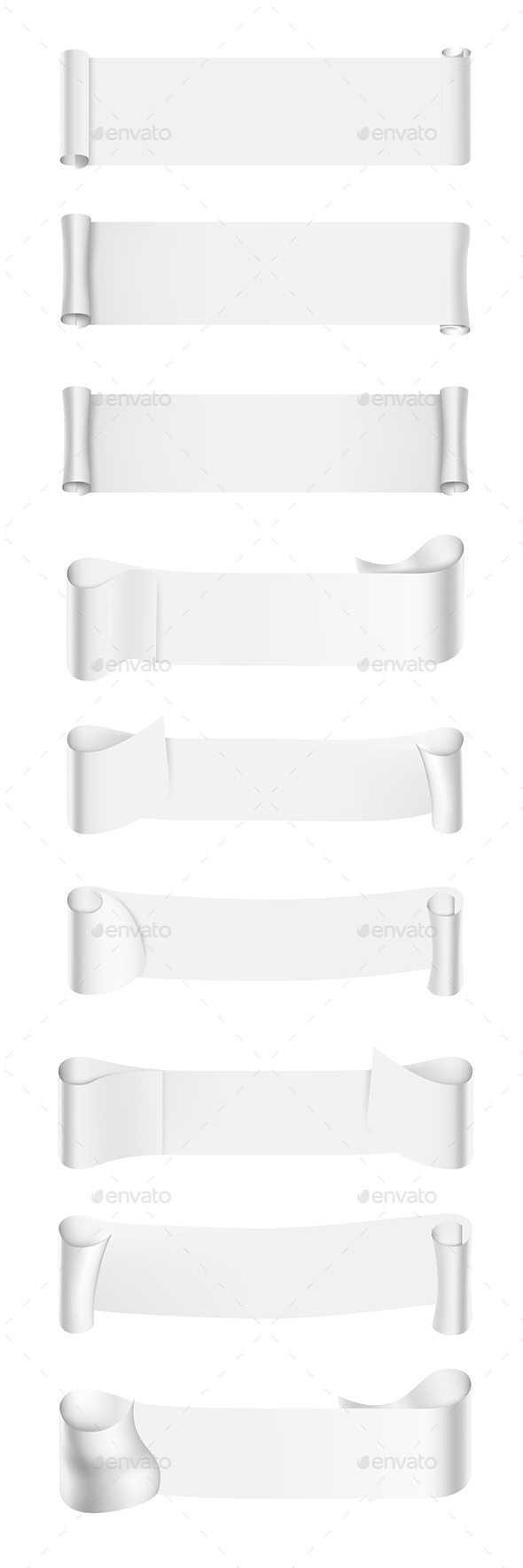 Set of Paper Roll Banners - Backgrounds Decorative