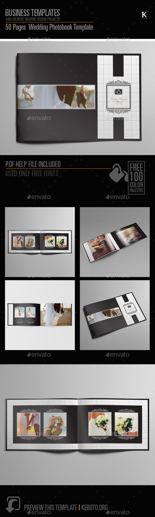 50 Pages Wedding Photobook Template - Photo Albums Print Templates