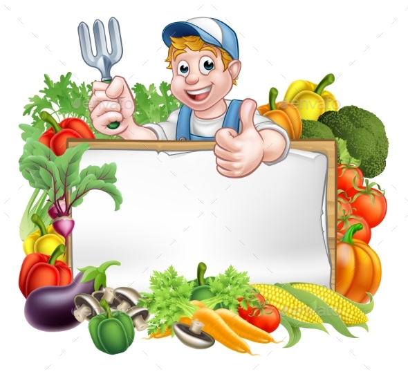 Gardener Vegetables Sign - Food Objects
