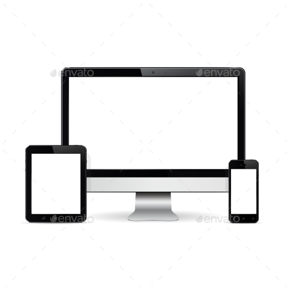 Computer Monitor, Digital Tablet and Smart Phone - Computers Technology