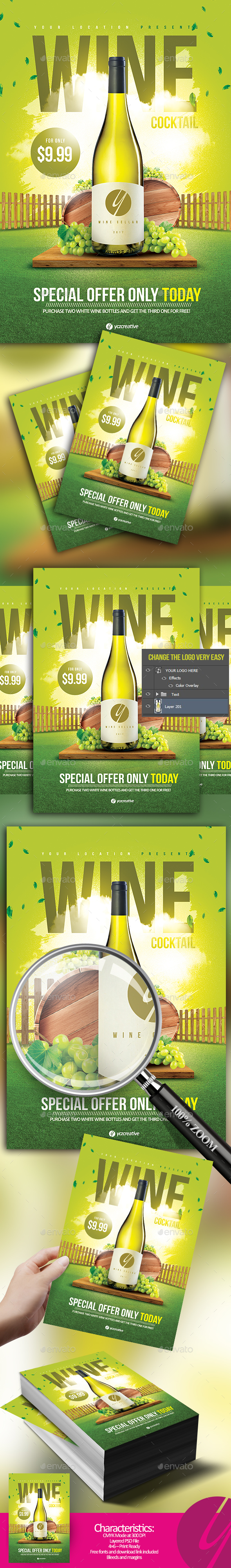 White Wine Cocktail Flyer - Events Flyers