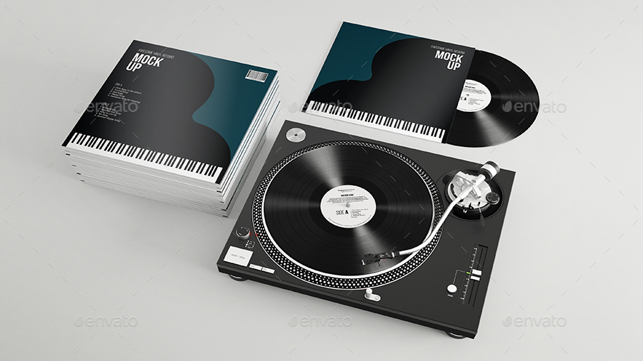 Download Realistic Vinyl Record & Player Mockup by Kipet | GraphicRiver
