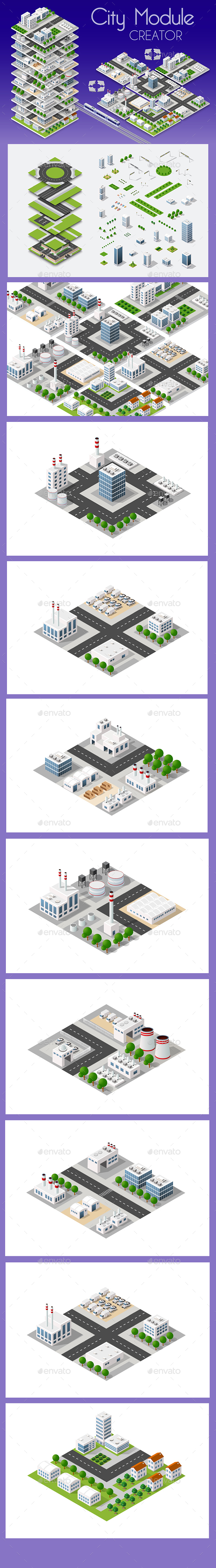 City Isometric Creator - Buildings Objects