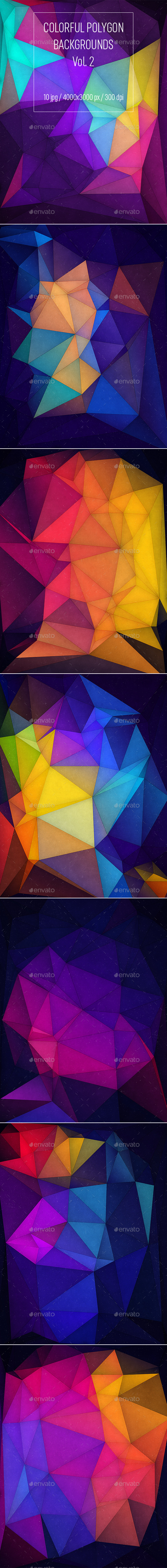 Colorful Polygon Backgrounds Vol.2