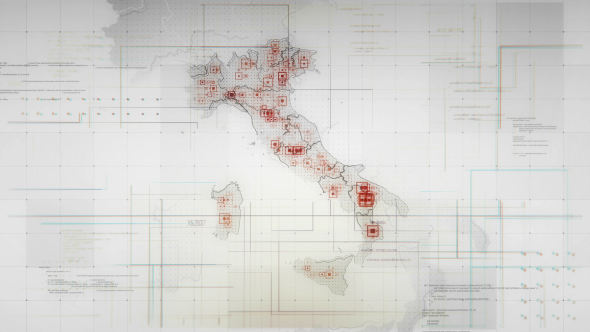 White Italy Map with Lines Rollback Camera 4K