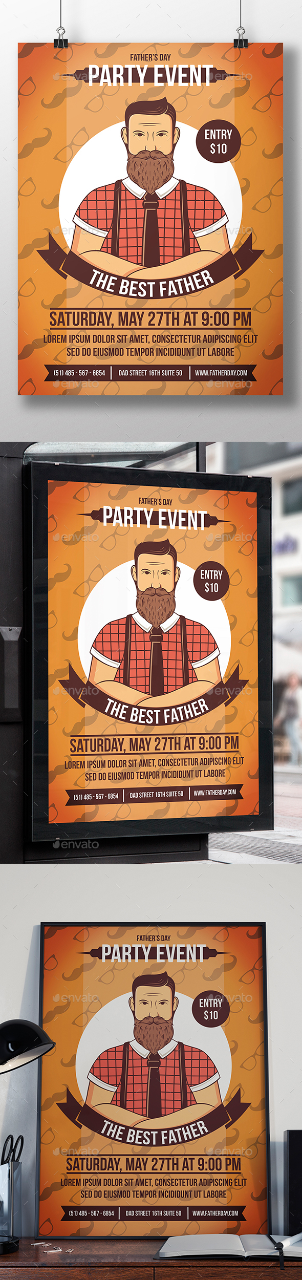 Fathers Day Flyer Template - Clubs & Parties Events