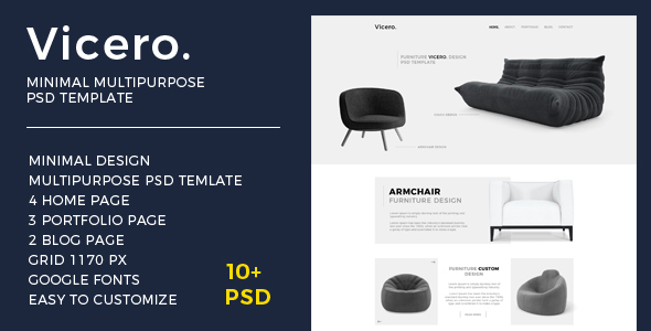 Vicero - Minimal Multipurpose PSD Template - PSD Templates