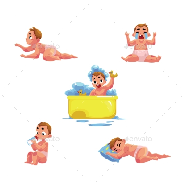 Infant Daily Routine - People Characters