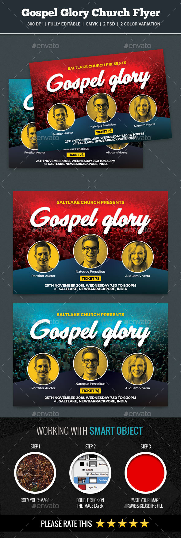 Gospel Glory Church Flyer - Church Flyers