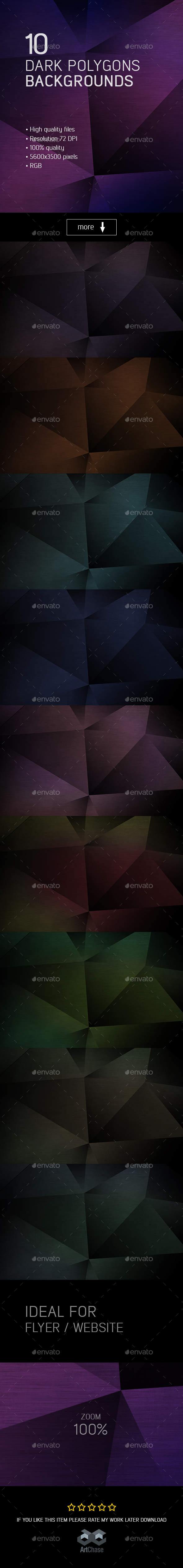 10 Dark Polygons Backgrounds - Backgrounds Graphics