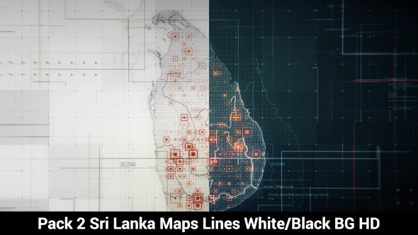 Pack of 2 Sri Lanka Maps with Lines Rollback Camera HD