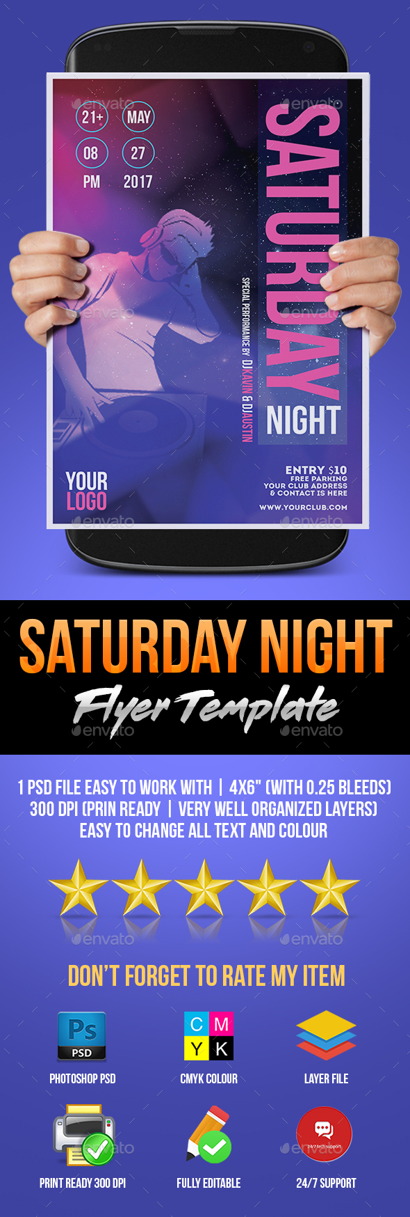 Saturday Night Flyer - Flyers Print Templates
