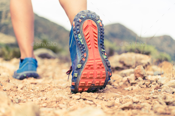 Hiking walking or running sports shoe sole - Stock Photo - Images
