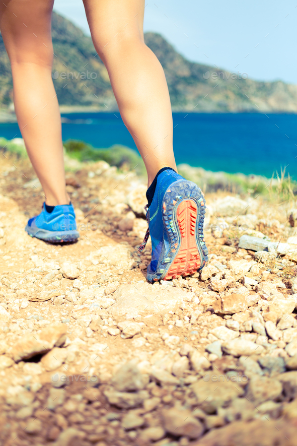 Hiking walking or running sports shoe sole - Stock Photo - Images