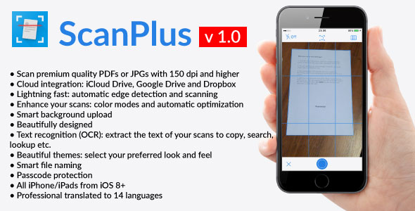 ScanPlus - iOS PDF Document Scanner App - CodeCanyon Item for Sale