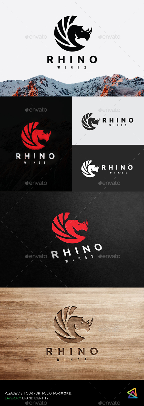Rhino Wing - Animals Logo Templates