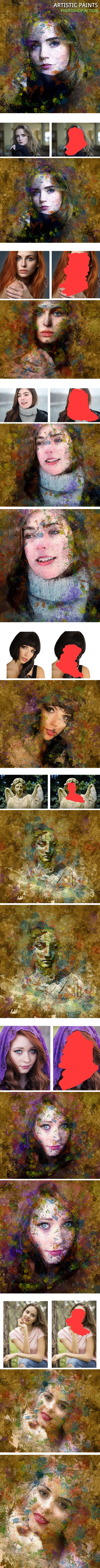 Artistic paints Photoshop Action - Photo Effects Actions