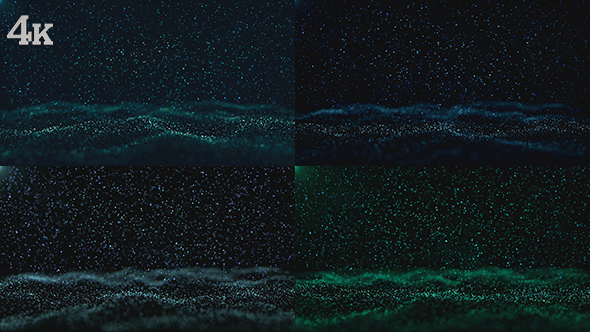Cinematic Blue Particles Backgrounds Loop Pack