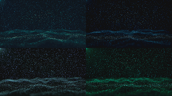Cinematic Blue Particles Backgrounds Loop Pack